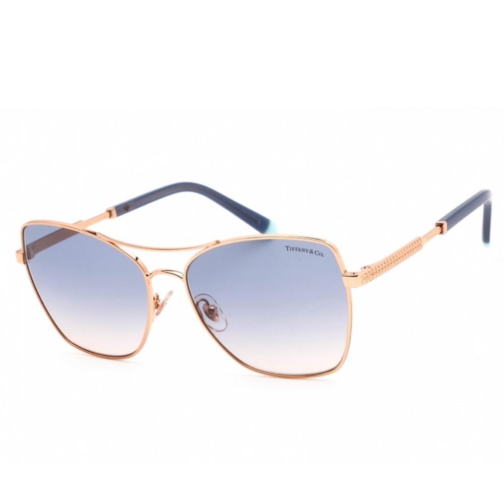 Tiffany & Co. Women's Sunglasses with Gold Frame and Blue Lenses